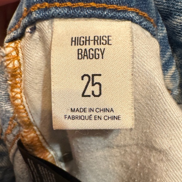 BDG high rise baggy jeans with pink and yellow wash size 25 Y2K 90’s grunge - Picture 5 of 6